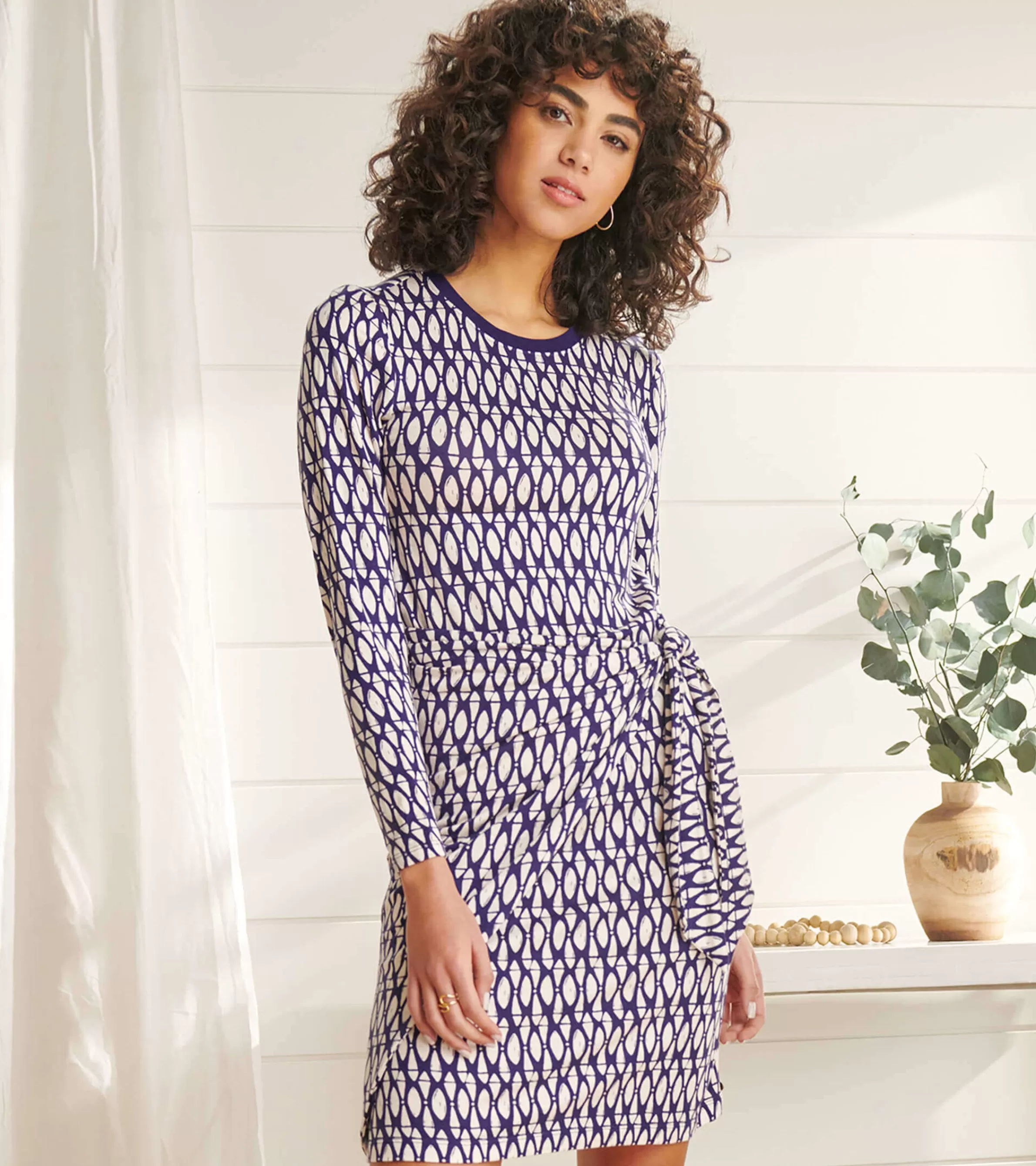 Women Hatley Dresses*Wrap Dress - Geometric Cobblestone